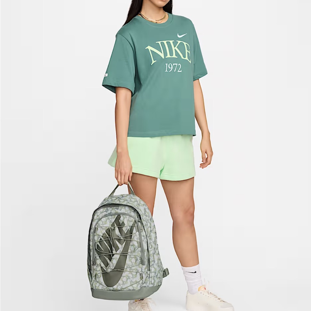 Nike Hayward Olive & White Swoosh Pattern Backpack FZ2520-121 Streetwear NWT
